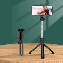Asmenukių lazda ("Selfie sticks") Belaidis asmenukių laikiklis su trikoju, Juoda