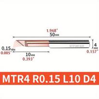 Volframo plieno gręžimo peilis MTR4 R0.15 L10 D4, MTR 4 R0.15 L10-1PC