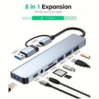 USB šakotuvas su Type-C adapteriu