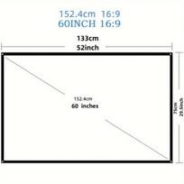 Sulankstomas HD projektoriaus ekranas, 152,4 cm