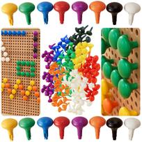 MASTERKIDZ Spalvoti Jumbo Kaištukiai STEM Lentai 128 vnt. 8 spalvos