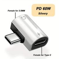 USB-C į 3.5mm garso adapteris,  Sidabrinis