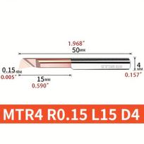 Volframo karbido gręžimo freza MTR4 R0.15 L15 D4, MTR 4 R0.15 L15-1PC