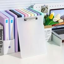 Plastikinis A4 dokumentų dėklas su klipais,  Skaidri spalva