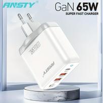 Greitasis 65W GaN USB-C kroviklis, Baltas GaN kištukas