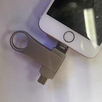 USB laikmena USB atmintukas su Lightning ir USB-C,  Sidabrinis