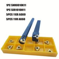 Grūdinto plieno CNC tekinimo strypų rinkinys, 2vnt Peiliukas+10vnt Auksinis