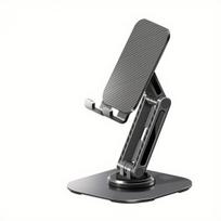Telefono laikiklis Reguliuojamas metalinis stovas telefonui, Juoda