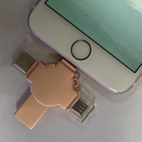 USB laikmena 4-in-1 USB atmintukas su Lightning,  Rožinis