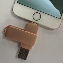 USB laikmena 3-in-1 USB atmintukas iPhone,  Rožinis
