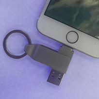 USB laikmena Metalinis USB 3.0 atmintukas iPhone,  Sidabrinis