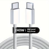 Dvigubas USB-C įkroviklis PD240W,  Baltas