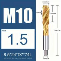 M10 sriegiklis su spiraline fleita, kobaltas, 1.5 žingsnis, 1vnt M10x1,5