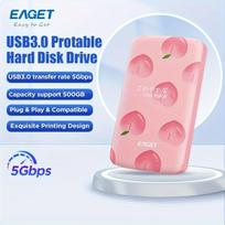 USB laikmena Nešiojamas 500GB USB 3.0 kietasis diskas,  Persikų rožinė