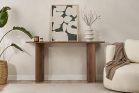 Konsolinis staliukas Sira Walnut, 150x35x75 cm, riešutmedžio spalvos