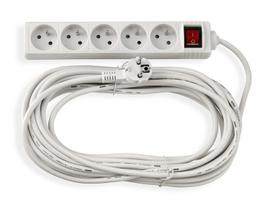 Prailgintuvas su 5 lizdais, 10m laidas, 3000w, su jungikliu