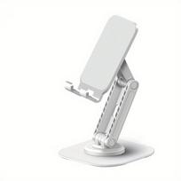 Telefono laikiklis Reguliuojamas metalinis stovas telefonui, Baltas