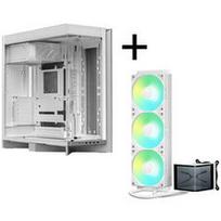 TRYX LUCA L70 Midi-Tower - weiß + PANORAMA SE ARGB 360 Komplett-Wasserkühlung, 3D-AMOLED, 360mm - weiß