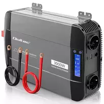 Qoltec grynojo sinusinio bangos keitiklis | 12V į 230V | 1500/3000W | 52690 | 5901878526904