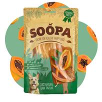 SOOPA Natūralūs papajų kramtukai šunims, Natural Papaya Dog Chews, 106g