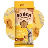 SOOPA Bananų ir riešutų sviesto lazdelės šunims, Banana & Peanut Butter Dog Dental Sticks, 100g