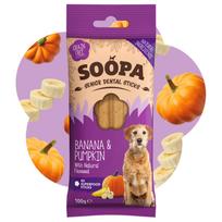 SOOPA Bananų ir moliūgų lazdelės vyresnio amžiaus šunims, Banana & Pumpkin Senior Dog Dental Sticks, 100g