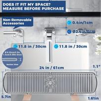 Silikoninis maišytuvo lašų surinkimo padėklas, 60,96 cm * 14,48 cm