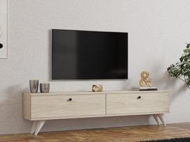 TV spintelė Paris, smėlio spalvos, Riiul, Pariis - Travertiin, 160x40x25 cm, Valge