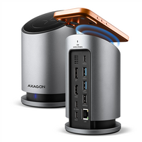 AXAGON USB-C 10Gbps Wireless Charging 9-in-1 hub | HMC-WL9