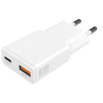 4smarts PDPlug Duos Slim 30W GaN Wall Charger, USB-C, USB-A, white