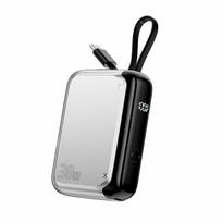 4smarts Pocket Powerbank 10000mAh 30W with built-in 15cm USB-C cable, silver
