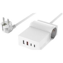 4smarts 6-in-1 Power Strip Charging Station Desk GaN 65W USB-C/A/AC white