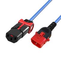 MicroConnect Powercord C13 IEC Lock+ - C14  IEC Lock Dual Locking blue
