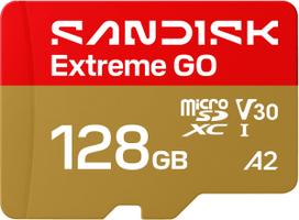 SANDISK 128GB Extreme GO UHS-I U3 V30 microSDXC memory card (SDSQXGN-128G-GN6MN)