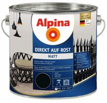 Metalo dažai Alpina DaR MATT Schwarz RAL9005 2,5 LT