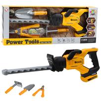 Sodo žaislas, sodo įrankių rinkinys Lean Toys Power Tools, juoda sp./geltona sp.