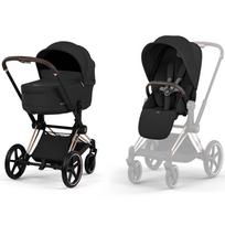 CYBEX PRIAM V5 vežimėlio komplektas 2in1 Sepia Black, rėmas Rose Gold