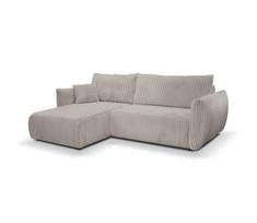 Universali išskleidžiama L formos kampinė sofa-lova su daiktų dėže FRIDA pilka