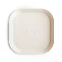 Mushie kvadratinės vaikiškos lėkštutės (2 vnt.) - Ivory
