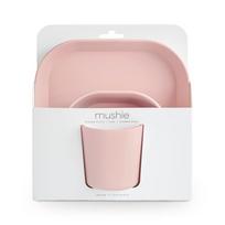 Mushie vaikiškų indų rinkinys „Square Blush“