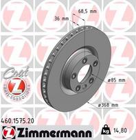 Stabdžių diskas ZIMMERMANN 460.1575.20