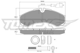Stabdžių trinkelių rinkinys, diskinis stabdys TOMEX Brakes 11-112