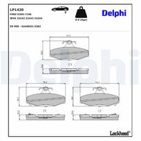 Stabdžių trinkelių rinkinys, diskinis stabdys DELPHI LP1420