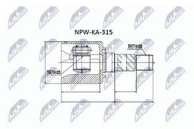 Jungčių komplektas, kardaninis velenas NTY NPW-KA-315