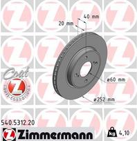 Stabdžių diskas ZIMMERMANN 540.5312.20