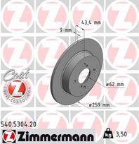 Stabdžių diskas ZIMMERMANN 540.5304.20