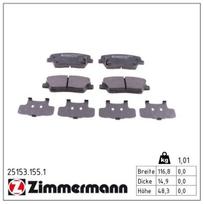 Stabdžių trinkelių rinkinys, diskinis stabdys ZIMMERMANN 25153.155.1