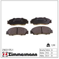 Stabdžių trinkelių rinkinys, diskinis stabdys ZIMMERMANN 21651.175.1