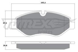 Stabdžių trinkelių rinkinys, diskinis stabdys TOMEX Brakes 14-25