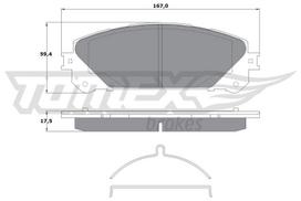Stabdžių trinkelių rinkinys, diskinis stabdys TOMEX Brakes 17-80